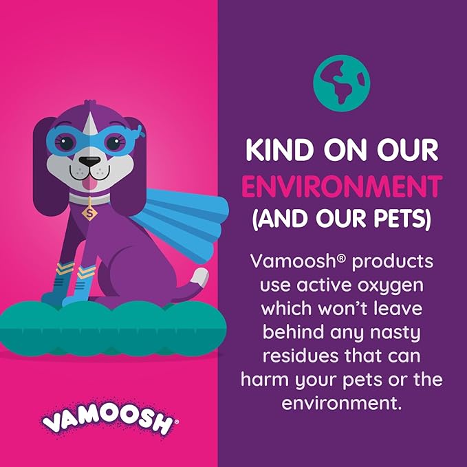 Vamoosh Pet Hair Dissolver | No Harmful Chemicals | Safe for Pets | Patented Pet Hair Dissolving Formula | Removes Odor | Dissolves Dog, Cat & Animal Fur | Easy to Use | 3 Sachets (Pack of 2)