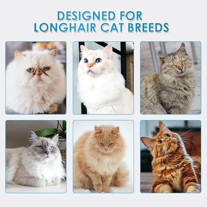 Mooncat Waterless Cat Shampoo for Longhair Cats | Licking Safe No-Rinse Dry Foam Bath for Detangling Matted Fur | Gentle Formula for Kittens & Sensitive Skin, pH Balanced - 5oz
