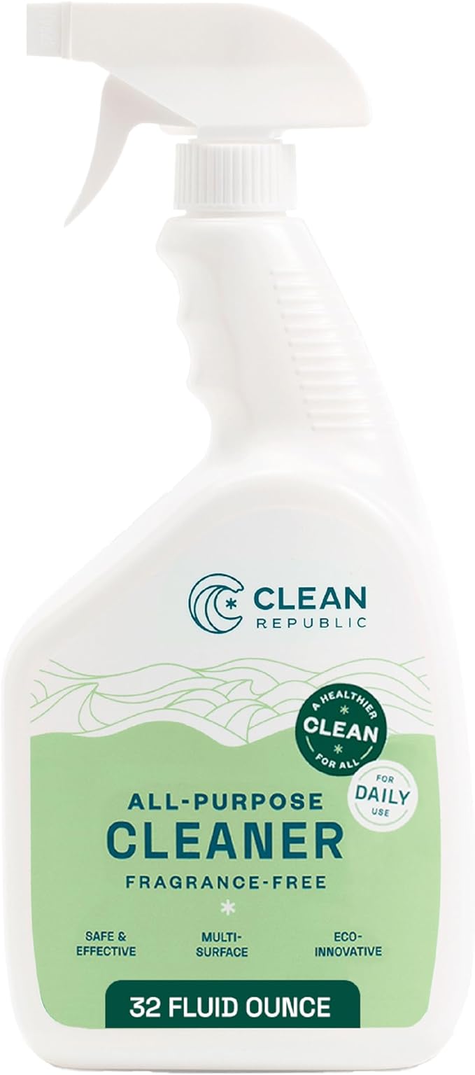 Clean Republic All-Purpose Cleaner, Daily Use Cleaning Spray for Kitchens, Bathrooms, and More, 32 Fluid Ounce Bottle