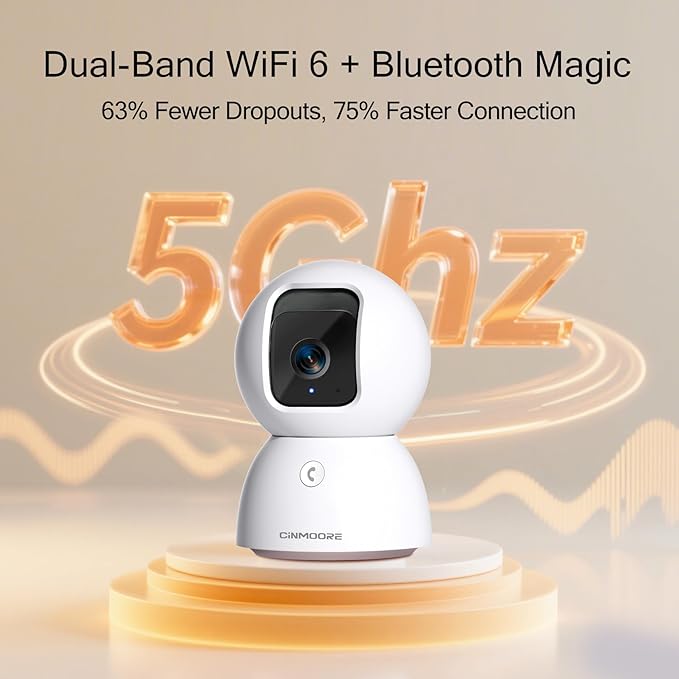 3K Pet/Dog Camera Indoor w/Phone App, No Monthly Fee 64GB Local Storage & AI Tracking Face ID, 2.4/5GHz WiFi Cameras for Home Security Baby Monitor, Pan/Tilt, 2-Way Talk