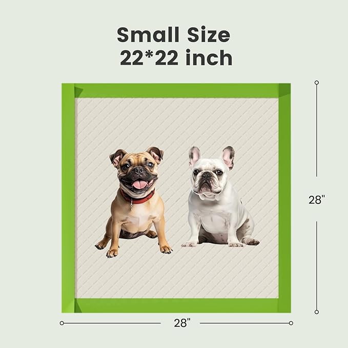 Dog Pee Pads Rugular 22"x22", Thicker ECO Green Small Disposable Puppy Training Pads Super Absorbent Full Edge-Wrapping Pad for Dogs, Puppies, Doggies, Cats-(100 Count)