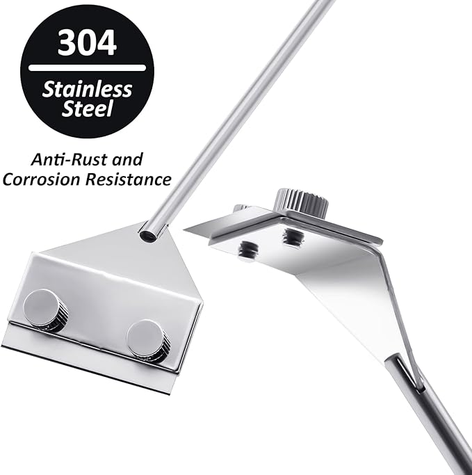 Aquarium Fish Tank Tools Kit Stainless Steel Algae Cleaning Scraper Razor Cleaner with 10 Pcs Blades (26 Inch)