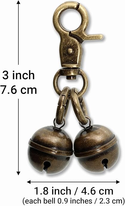 Copper Bells for Dog Collars with Snap Clips - Made of Pure Copper for Dogs/Cat - Clear Sound & No Rust - Save Birds Wildlife, Know Where Your Pet Christmas Sounds