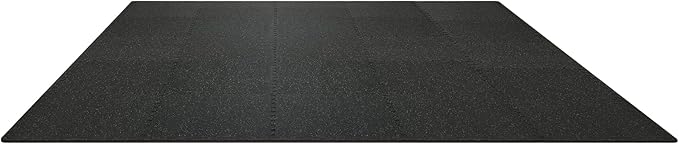 VEVOR 0.56 inch Thick 25 PCS 100 sq.ft Gym Floor Mats, 25" x 25" EVA Foam & Rubber Gym Flooring Workout Floor Mats, Waterproof Exercise Puzzle Flooring for Gym, Home, Garage, Baseme