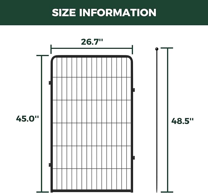 FXW Rollick Unleashed Dog Playpen for Indoor, Yard, RV Camping, 45 inch 2 Panels for Large Dogs, Black│Patented