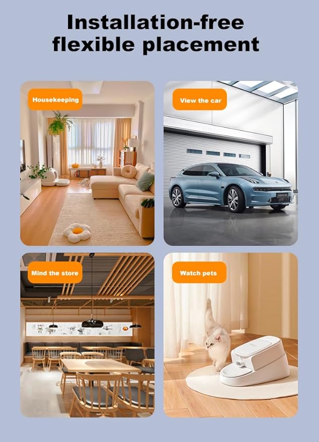 Cameras for Home Security-Indoor MiNi 1080P HD,Security Camera Wireless for Baby/Nanny/Pet/Dog/Cat, Infrared Night Vision,Magnetic Base Bracket,Cloud & SD Card Storage, (2.4 /5GHzWiFi)-Silver