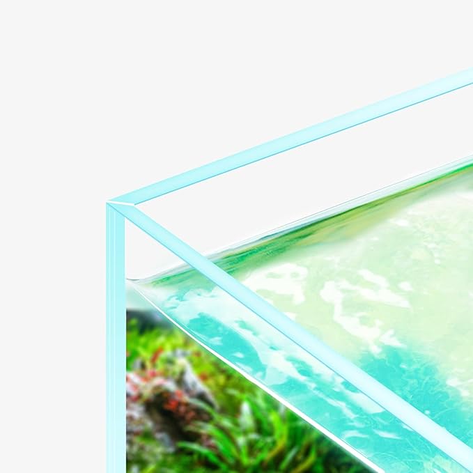 Fzone 80 Gal Rimless Low Iron Fish Tank Nova Clear Ultra-White 45° Mitered Edges Translucent Glass Anata Series Aquarium w/Black Foam Leveling Mat(S120-W50)