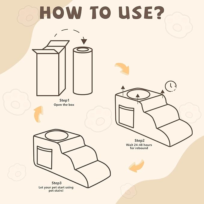 Dog Stairs, Dog Stairs for Small Dogs, 3-Step Pet Stairs, Dog Steps for Bed, Dog ramp, pet Stairs for high beds, Old Dog pet Steps, Non-Slip Pet Step Indoor, Grey