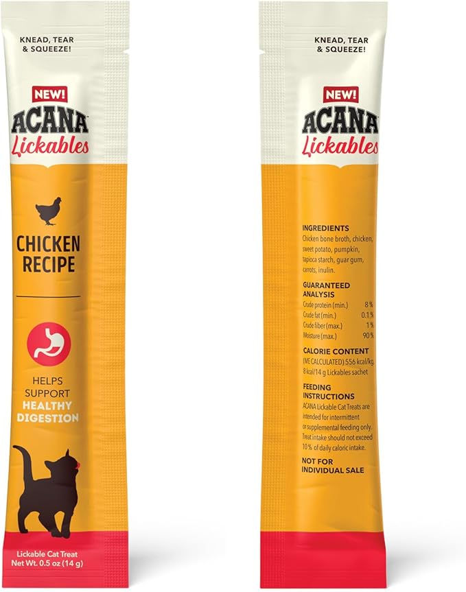 ACANA Lickables Cat Treats Chicken Recipe .5oz Tubes (5 Count)
