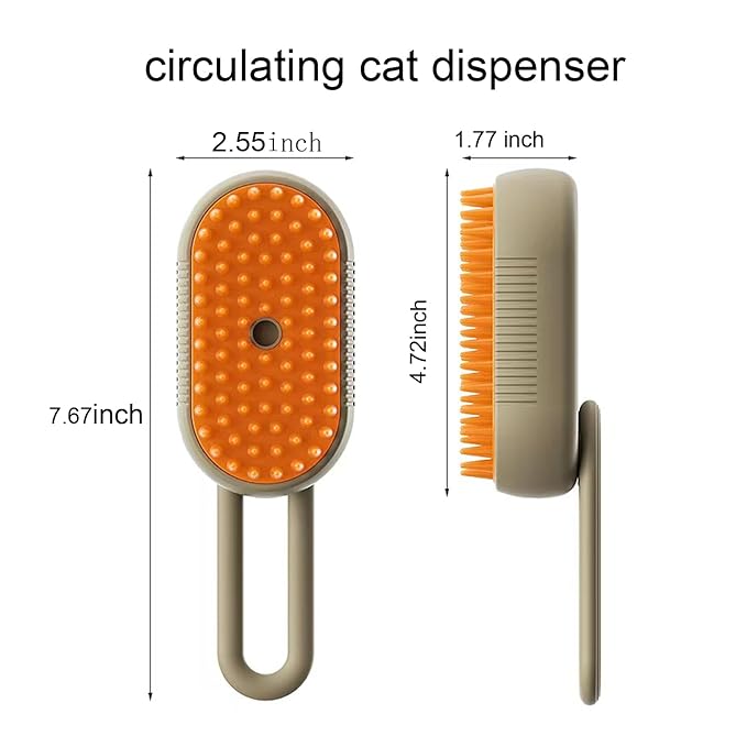 4 in 1 Cat Steam Brush Cat and Dog Anti-Static steam Brush with Spray for Massaging,cleaning,Shedding,Grooming,Rechargeable Pet Grooming Brushes(white brush)