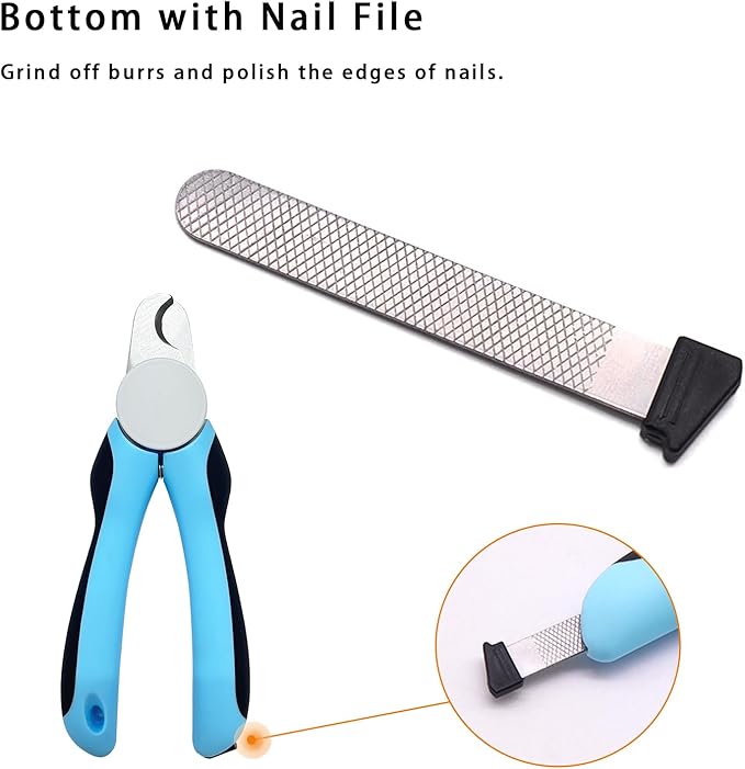 Cat & Dog Nail Clipper and Trimmer with Safety Guard, Avoid Over Cutting Toenail, Equipped with Nail File - Professional Grooming Tool for Pets