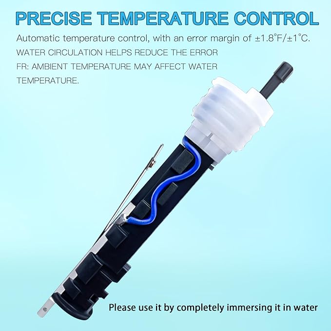 Aquarium Heater, 100W Submersible Fish Tank Heater with Precision Adjust Knob Thermostat and Suction Cup Suitable for Saltwater and Freshwater