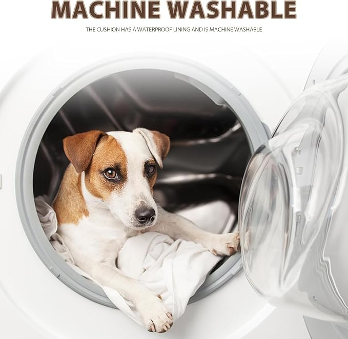 EMPSIGN Dog Bed Mat 47 Inch Reversible Warm & Cool,Washable Dog Crate Bed with Egg Crate Foam Support, Pet Sleeping Mat for Large Medium Small Dogs, Fluffy Kennel Pad(Brown)