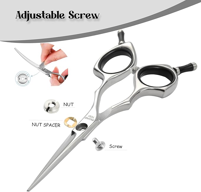 Dog Grooming Scissors 5 inch Small Straight Scissors Super Light Professional 440C Stainless Steel Pet Shears for Trimming Face and Paws Nose Ear Easy Use.