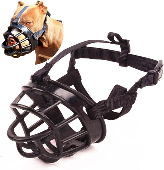 Basket Dog Muzzles-Soft Adjustable Breathable Mask Anti Biting Chewing Barking Training Dog Muzzle for Small Medium Large Dogs (Black, 6: Snout 15-17")