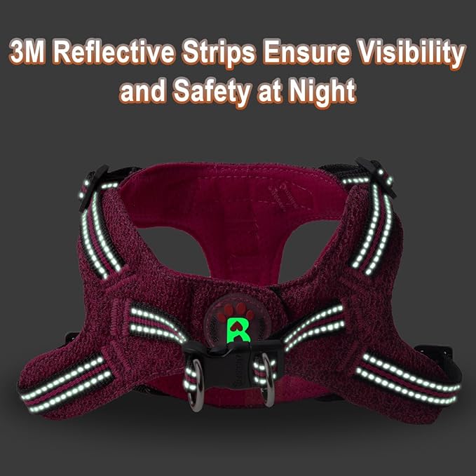 Dog Harness Step in Dog Vest Harness, Reflective Adjustable Puppy No Pull Harness Breathable Soft for Small and Medium Dogs Cats, Pink/Black, XXS