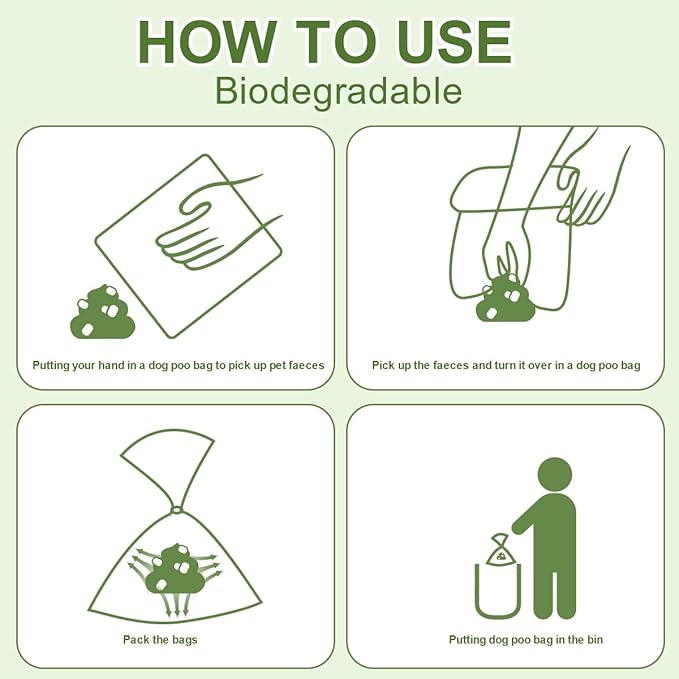 Green Dog Poo Bags Lavender scent -120 Large Biodegradable Poop Bags, Extra Thicken Strong Corn Starch Blended Compostable Leak Proof Poop Waste Bag for Dogs