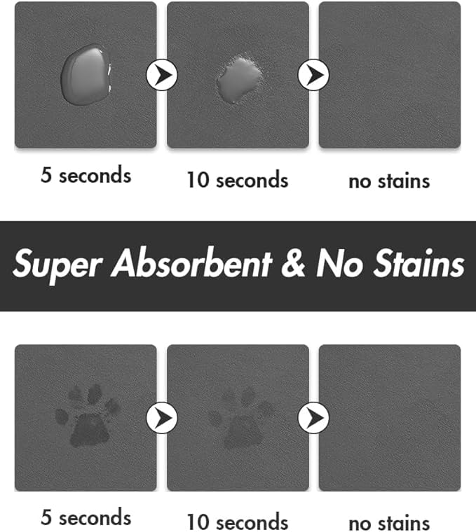 Absorbent Dog Food Mat-Dog Mat for Food and Water Bowl, Quick Dry Pet Food Mat, No Stains Cat Feeding mat, Pet Accessories Pet Supplies Mat-Cat Water Bowl Mat for Messy Drinkers