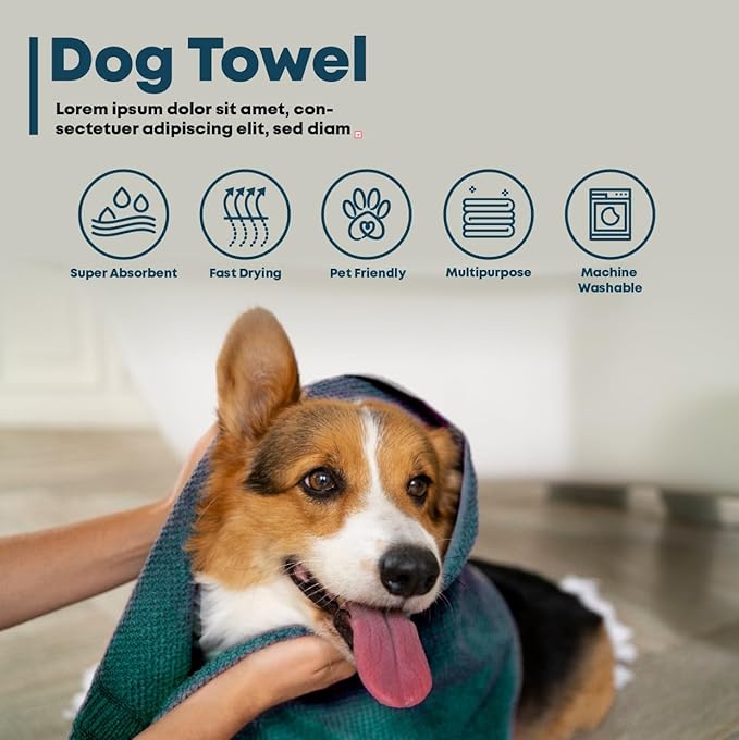 Extra Large Dog Towel Soft Absorbent Bath Pet Towels for Drying Dogs, Elastic Terry Microfiber Soft Towel, Machine Washable, Quick Dry, Multipurpose (L, XL, 2XL) (Red, 2XL)