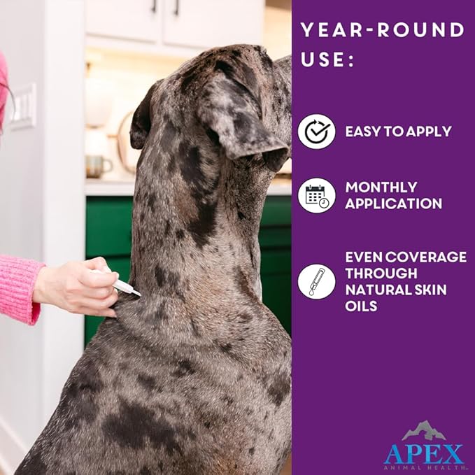 Apex Plus Flea and Tick Prevention for Dogs | Large (45-88 lbs) | 6-Month Supply | Dog Flea and Tick Treatment | 24-Hour Activation, Waterproof, 30-Day Protection
