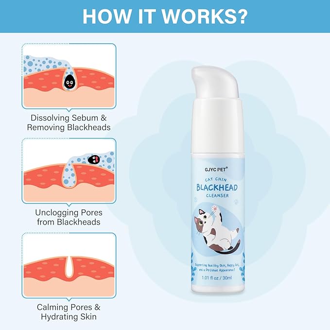 Cat Chin Acne Care Kit - Gently Removes Cat Chin Blackheads, Equipped with Cleansing Brush, Cruelty-Free, Nurtures Cat's Chin Softness and Freshness, 1.01 fl. oz