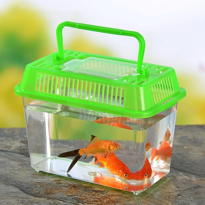 FRCOLOR Plastic Turtle Fish Tank Pet Fish Tank Small Aquarium Plastic Goldfish Aquarium Habitat Acrylic Reptile cage reptisoil terrariums Handheld Feeding Box Household
