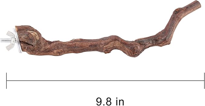 2 pcs 9.8 inch Bird Perches Stand Natural Wood Bird Perches, Birdcage Wood Stand Tree Perches for Birds Cockatiels Parrots Conures Macaws Finches(2PCS 9.8" Length)