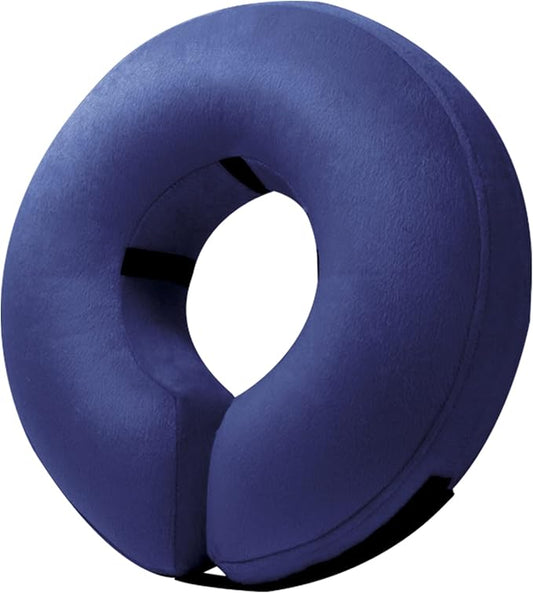 BENCMATE Inflatable Dog Cone Collar Alternative, Soft Dog Cone for Small Medium Large Dogs and Cats, Neck Recovery ECollar Donut Collar After Surgery (Large, Navy Blue)