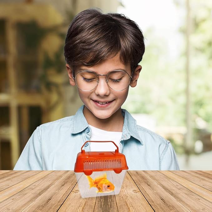 ArtCreativity Small Plastic Aquariums for Kids, Set of 4, Single Fish Aquariums in Assorted Vibrant Colors, Under-The-Sea Party Favors, Aquatic Party Supplies, Aquarium Gift Shop Items, 5 Inches