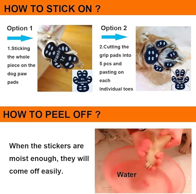Dog Anti Slip Paw Grips Traction Pads,Dog Feet Stickers with Stronger Self-Adhesive Paw Pad Provide Traction for Senior, Injured Dogs,12 Sets (48 pcs) XL Multicolor