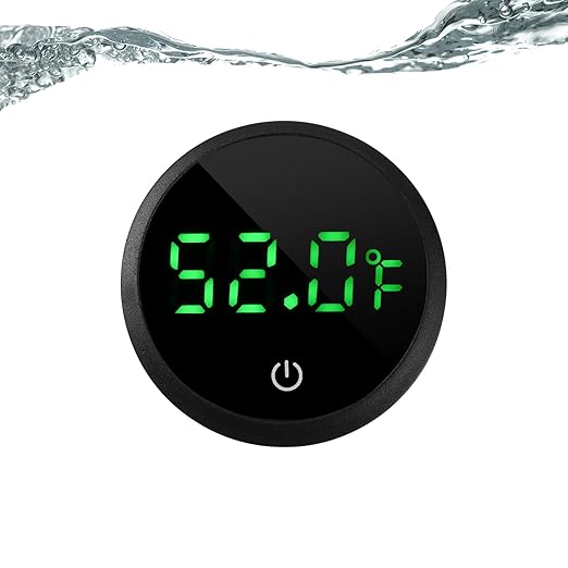 Aquarium Thermometer Digital Fish Tank Thermometer Led Display Fish Tank Temperature Gauge Accurate Thermometer to ±1℉ for Betta Axolotl Turtle Tank (with Spare Battery)