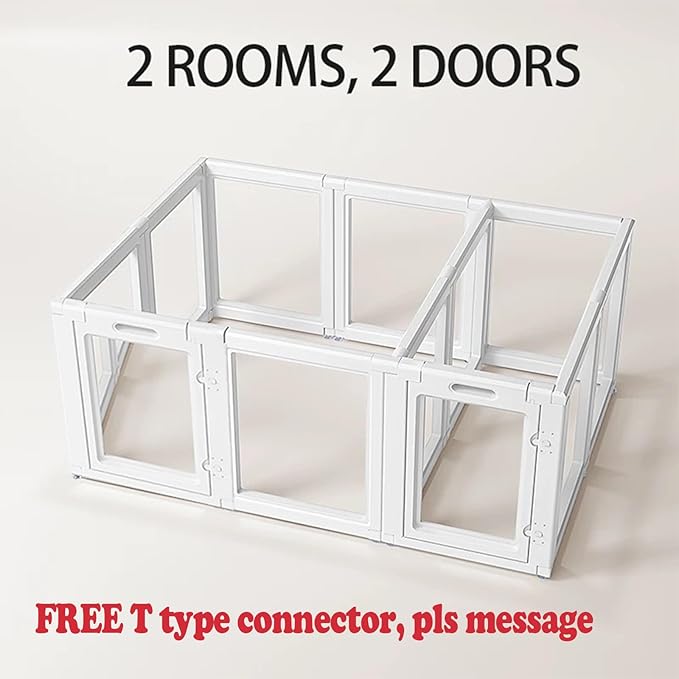 Clear Acrylic Dog Playpen Indoor, Easy Assemble Clear Pen for Pet Puppy Pig, 【𝐅𝐑𝐄𝐄 𝐓 𝐭𝐲𝐩𝐞 𝐩𝐢𝐞𝐜𝐞-𝐂𝐮𝐬𝐭𝐨𝐦𝐞𝐫 𝐬𝐞𝐫𝐯𝐢𝐜𝐞】 Sturdy & Easy Cleaning Dog Fence (23.6" H, Door+Panel)