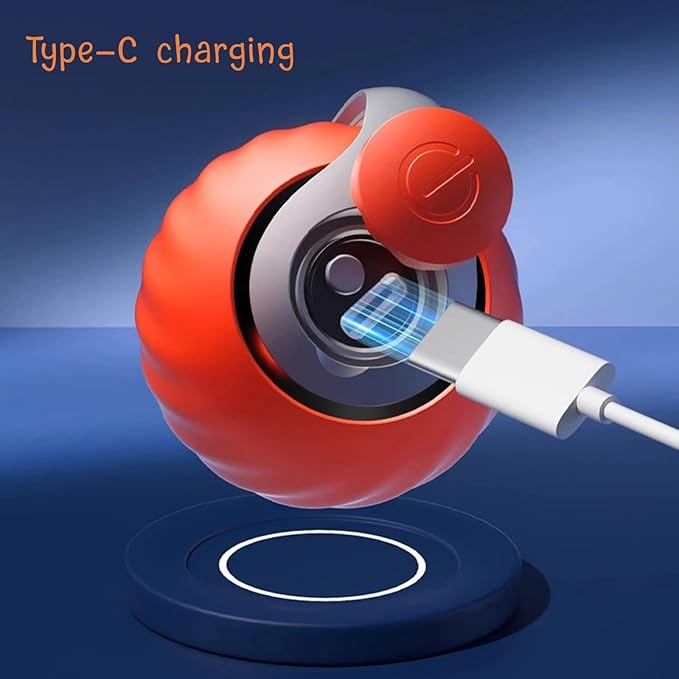 Speedy Tail 2.0 Cat Toy, Interactive Smart Ball for Indoor Cats, USB Charging (Orange+Dark Blue)
