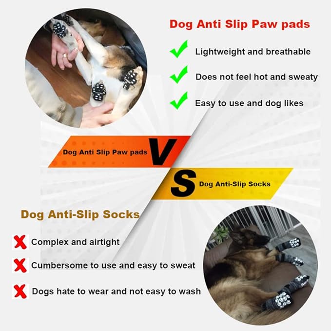 Dog Paw Protector Anti-Slip Grips to Keeps Dogs from Slipping On Hardwood Floors,Disposable Self Adhesive Resistant Dog Shoes Booties Socks Replacemen XXXL 24 Pieces