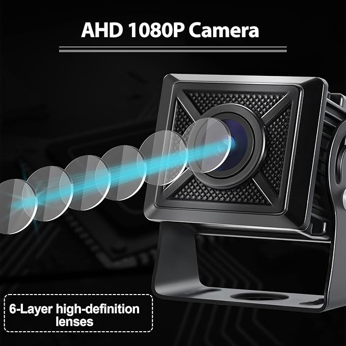 AHD1080P Wired Backup Camera with 7'' Touch Screen Monitor, Rear View Camera System for Truck/RV/Trailer/Skid Steer/Tractor, Colorful Night Vision&10G Vibration Truck Rv Camera System