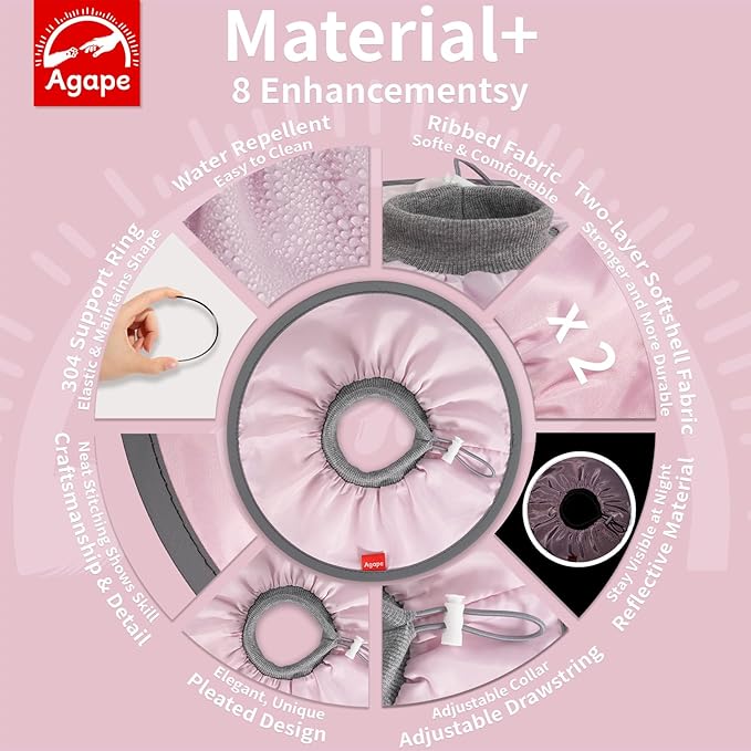 Agape Soft Cat Cone, Lightweight Recovery Collar for Cats to Stop Licking and Scratching After Surgery, Comfy Kitten Cone for Wound Care, Cute E Collar Alternative for Small, Medium, and Large Cats