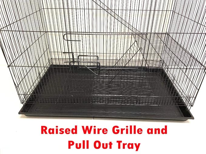 Extra Large 4-Floors with Tight 3/8-Inch Bar Spaing for Ferret Chinchilla Sugar Glider Rats Mice Hamster Gerbil Squirrel Rodent Degu Dagus Small Animal Critter Cage