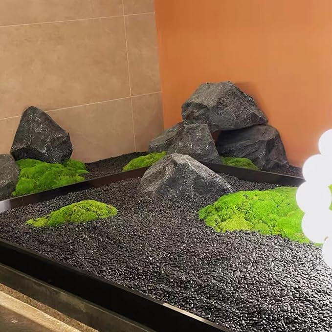 Black Pebbles - 3/8 inch Small Stones for Indoor Plants, Succulents, Aquariums & Landscaping