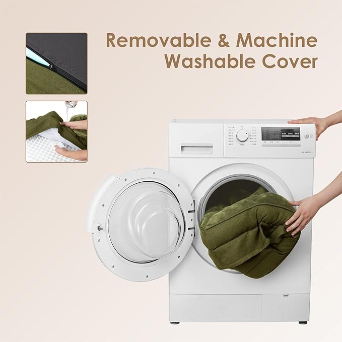 EHEYCIGA Orthopedic Dog Bed for Medium Dogs, Waterproof Memory Foam Medium Pet Beds with Sides, Non-Slip Bottom and Egg-Crate Foam Dog Couch Bed with Washable Removable Cover, Olive Green