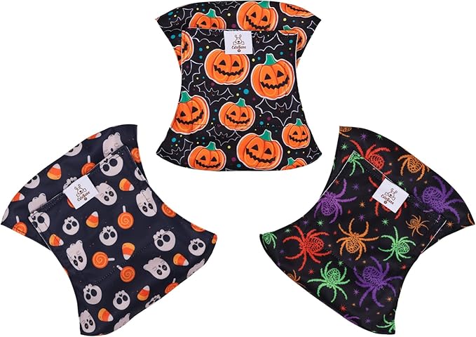 CuteBone Male Dog Diapers Small 3 Pack Halloween Puppy Diapers DM31S