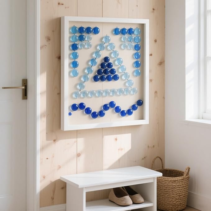 2.16LB Mix Colors Glass Beads Vase Filler Aquarium Gravel Decor Flat Glass Marbles Gems Pebbles Fish Tank Rocks Home Decorative Art Craft - 3 Colors Mixed