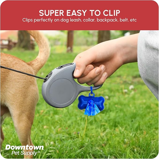 Downtown Pet Supply Rainbow Paw Print Poop Bags (2200 CT & 2 Dispensers) - Leak-Proof, Unscented, Clips to Leashes & Harnesses