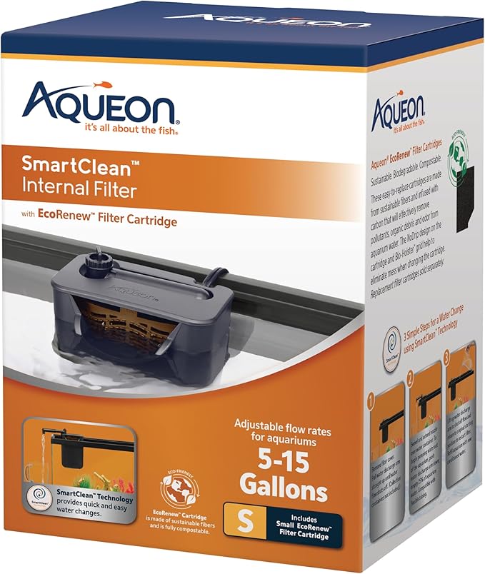 Aqueon QuietFlow Internal Filter with SmartClean Technology, Small