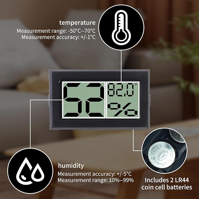 Acrylic Tarantula Enclosure, Reptile Terrarium Breeding Tank w/Temperature Hygrometer,Habitat Reptiles Feeding Box Isopod Terrarium Cage for Insect Lizard Home Office (Reptile-Tank-S(No Tray))