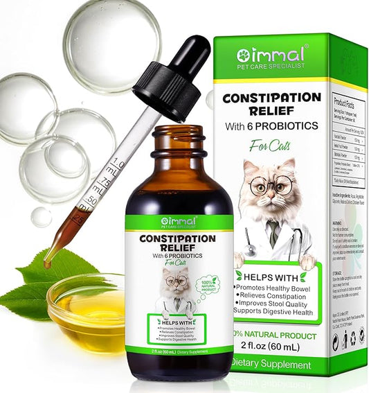 Cat Constipation Relief, Liquid Drops Supports Laxative Relief, Cat Herbal Supplements, Stool Softener Laxative Constipation Relief, Chicken Flavour- 60ml / 2 fl.oz