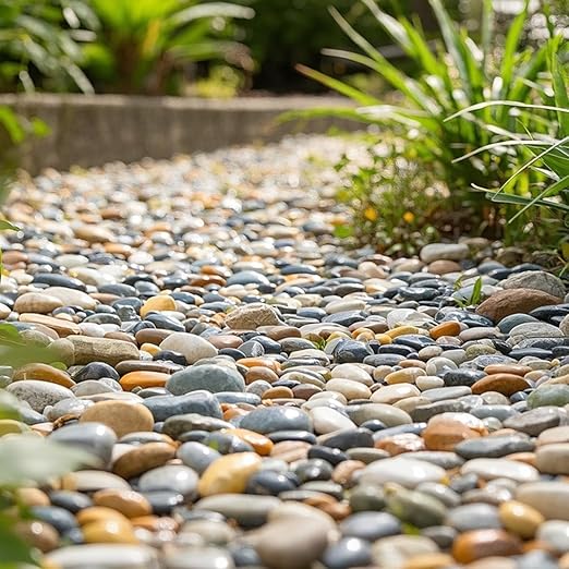 Pebbles for Indoor Plants, 2lbs Colorful River Rocks 1-2 Inch Decorative Pebbles for Planters, High Polished Stones for Vase Filler Fish Tank Landscaping Garden