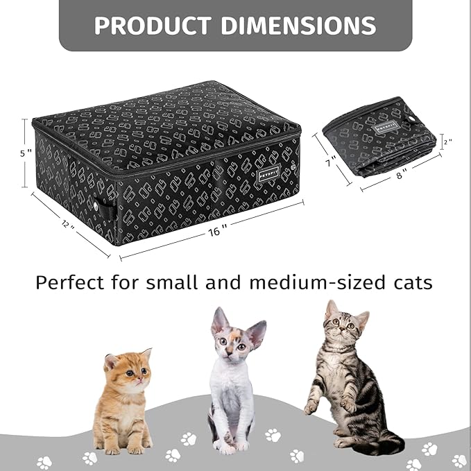 PETSFIT Portable Litter Box - Leak-Proof, Travel Litter Box with Lid, Collapsible Litter Boxes Perfect for Hotel/Lawn/Car Travel