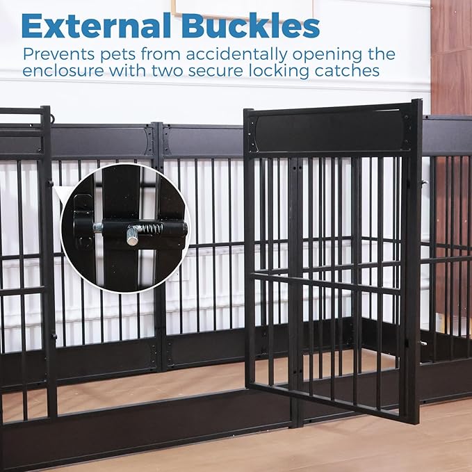 Dog Playpen, 35.4" Height Dog Pen Indoor, Heavy Duty, Safe and Sturdy, Furniture Style Puppy Pen