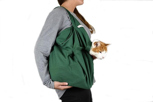 Cozy Comfort Carrier - Small Green Cat Carrier, Cat Holder for Cutting Nails, & Cat Carrier Pouch for Vet Visits, Medication Administration, Dental Care, & Travel
