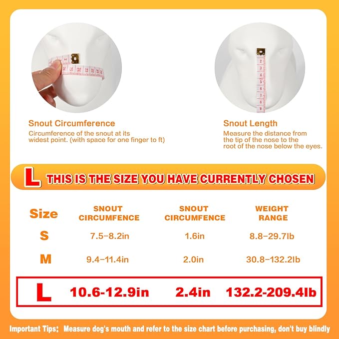 Dog Muzzle, Soft Mesh Muzzle for Large Dog Mouth Guard, Breathable Adjustable Muzzles to Prevent Biting, No Bark Muzzle for Dogs Allow Panting Drinking (Black, L)